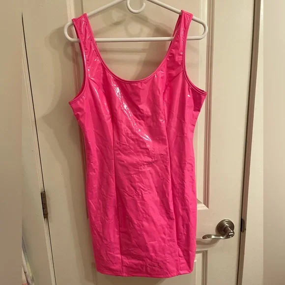 latex mini dress pink POSTER GIRL